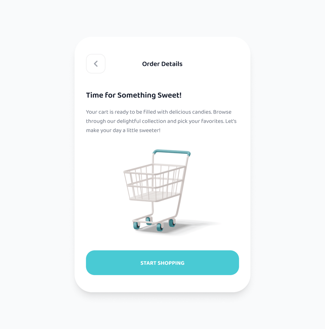 Image of empty shopping cart with CTA.